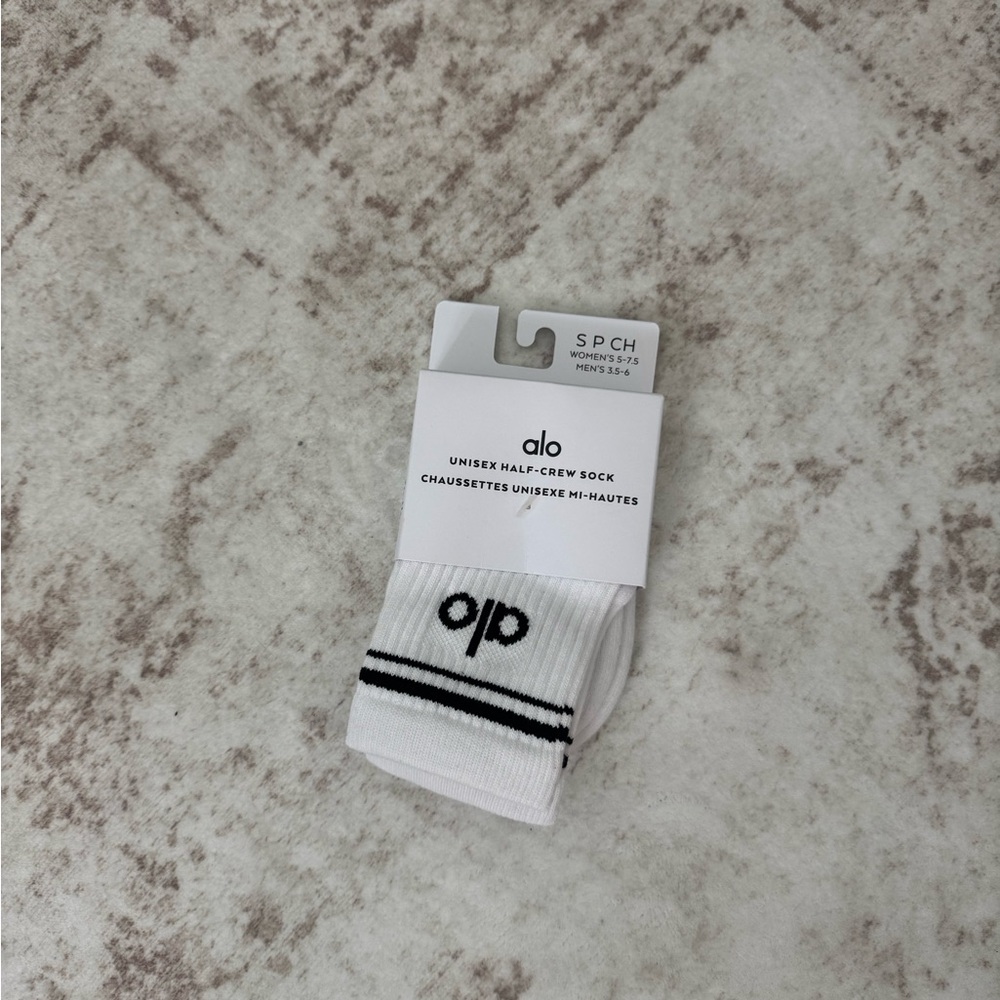 ALO yoga Unisex Half-Crew Throwback Sock size small - Picture 3 of 4